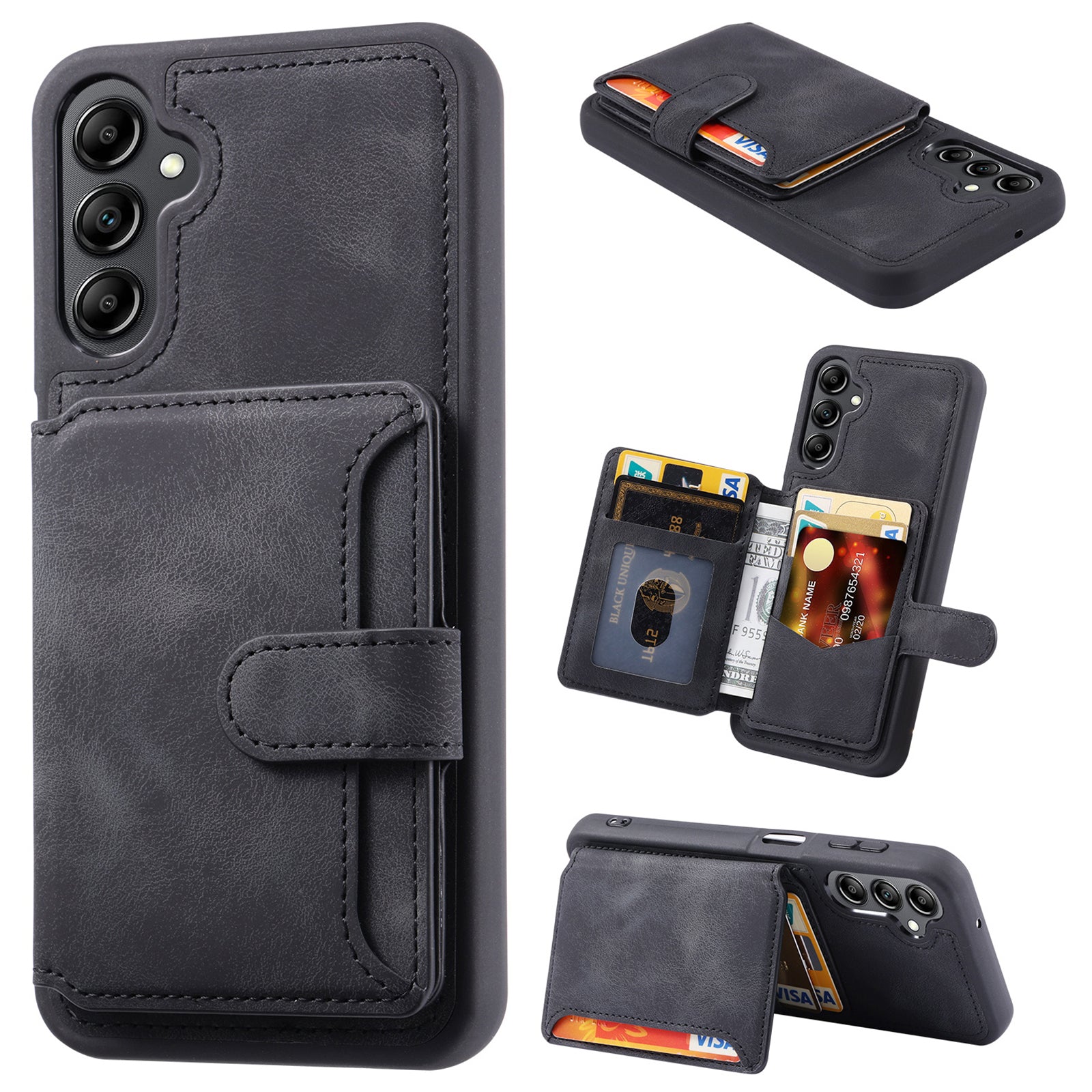 For Samsung Galaxy A55 5G Case Leather+TPU Phone Cover with RFID Blocking Wallet For Samsung Galaxy A55 5G Case Leather+TPU Phone Cover with RFID Blocking Wallet